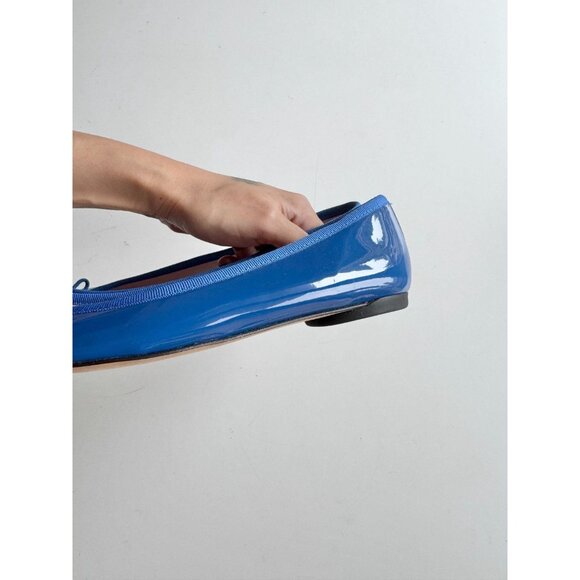 REPETTO Brigitte Cobalt Blue Patent Leather Pointed Toe Ballet Flats, Size 38 - Picture 8 of 14